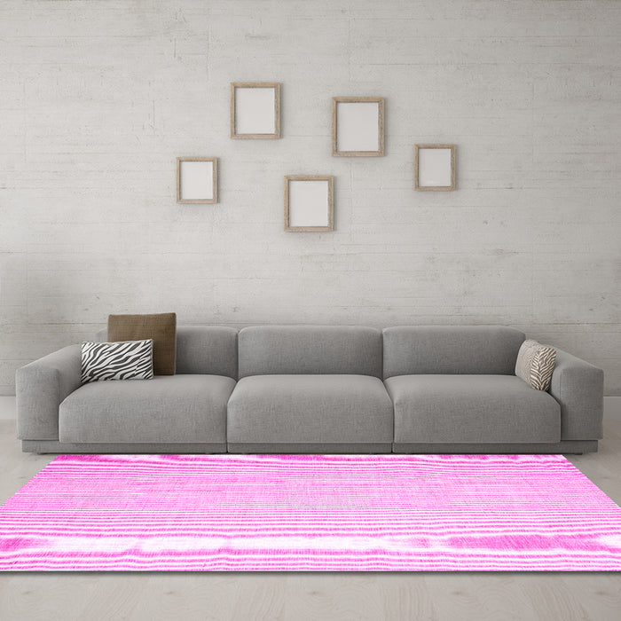 Machine Washable Abstract Pink Contemporary Rug in a Living Room, wshcon1372pnk