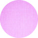 Round Abstract Purple Contemporary Rug, con1372pur