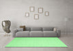 Machine Washable Abstract Emerald Green Contemporary Area Rugs in a Living Room,, wshcon1372emgrn