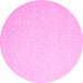 Round Machine Washable Abstract Pink Contemporary Rug, wshcon1372pnk