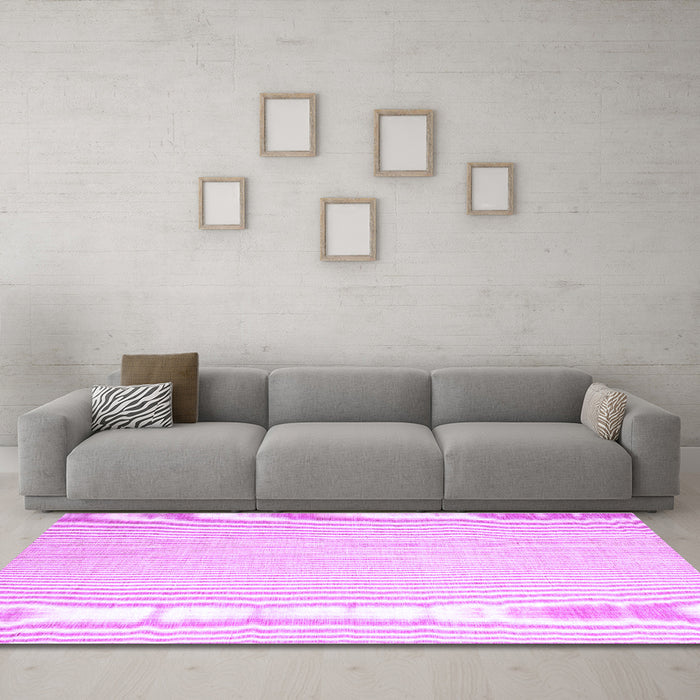 Machine Washable Abstract Purple Contemporary Area Rugs in a Living Room, wshcon1372pur