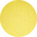 Round Machine Washable Abstract Yellow Contemporary Rug, wshcon1373yw