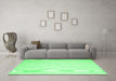 Machine Washable Abstract Green Contemporary Area Rugs in a Living Room,, wshcon1373grn