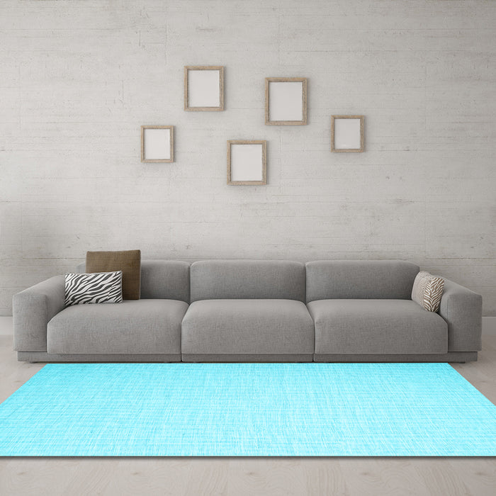 Machine Washable Abstract Light Blue Contemporary Rug in a Living Room, wshcon1373lblu