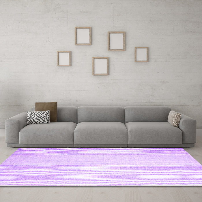 Machine Washable Abstract Purple Contemporary Area Rugs in a Living Room, wshcon1373pur