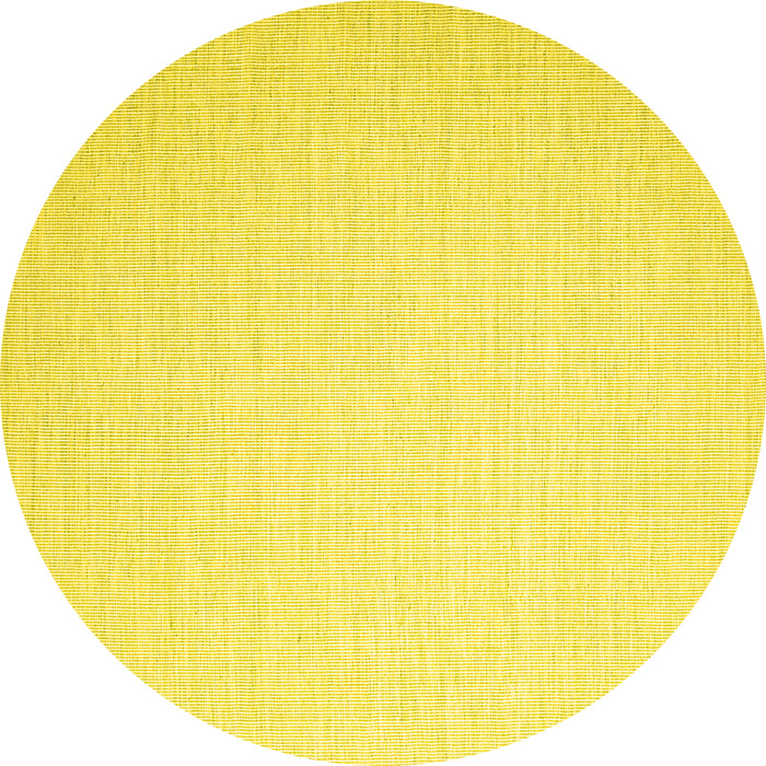 Round Abstract Yellow Contemporary Rug, con1373yw