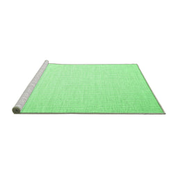 Sideview of Machine Washable Abstract Emerald Green Contemporary Area Rugs, wshcon1373emgrn