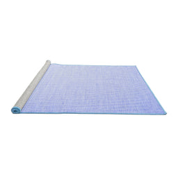 Sideview of Machine Washable Abstract Blue Contemporary Rug, wshcon1373blu