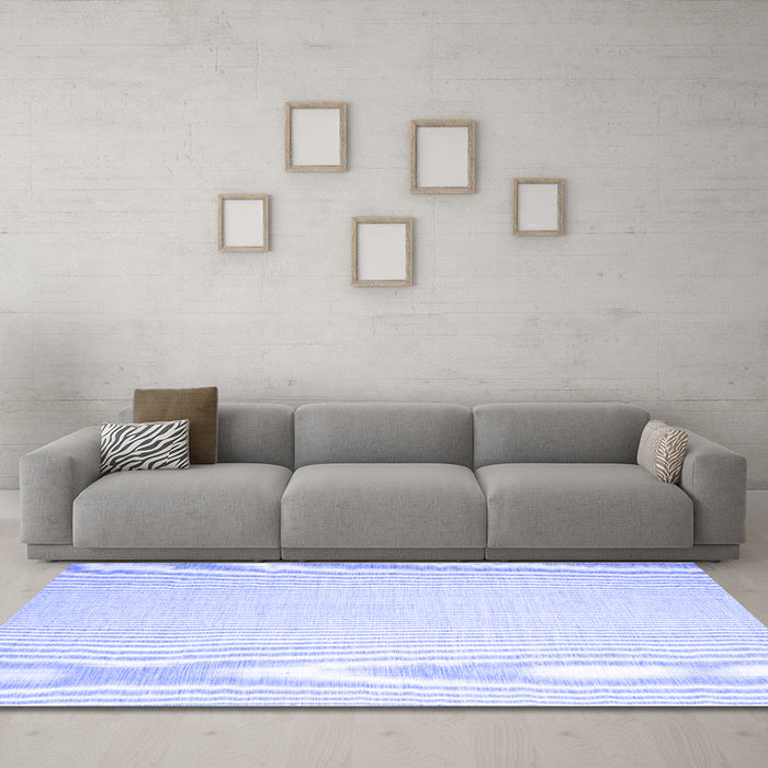 Machine Washable Abstract Blue Contemporary Rug in a Living Room, wshcon1373blu