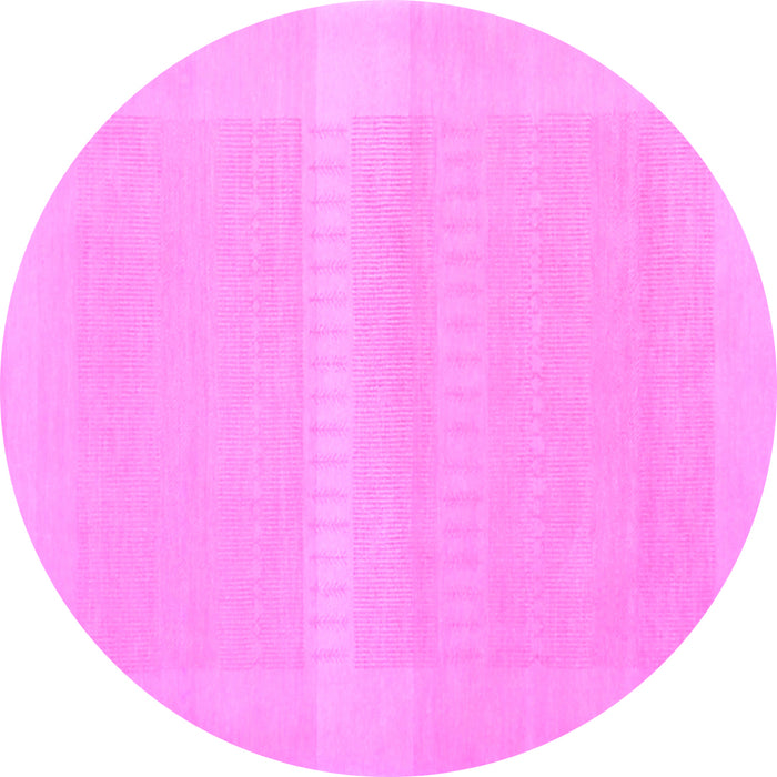 Round Abstract Purple Contemporary Rug, con1374pur