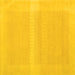 Square Machine Washable Abstract Yellow Contemporary Rug, wshcon1374yw