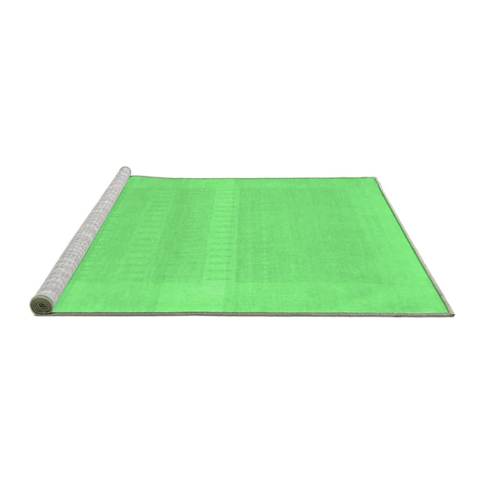 Sideview of Machine Washable Abstract Emerald Green Contemporary Area Rugs, wshcon1374emgrn