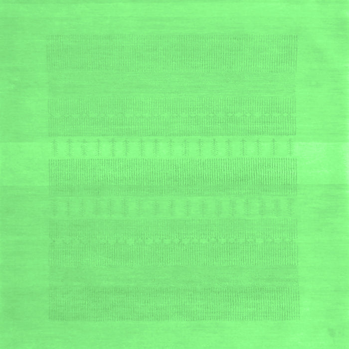 Square Machine Washable Abstract Emerald Green Contemporary Area Rugs, wshcon1374emgrn