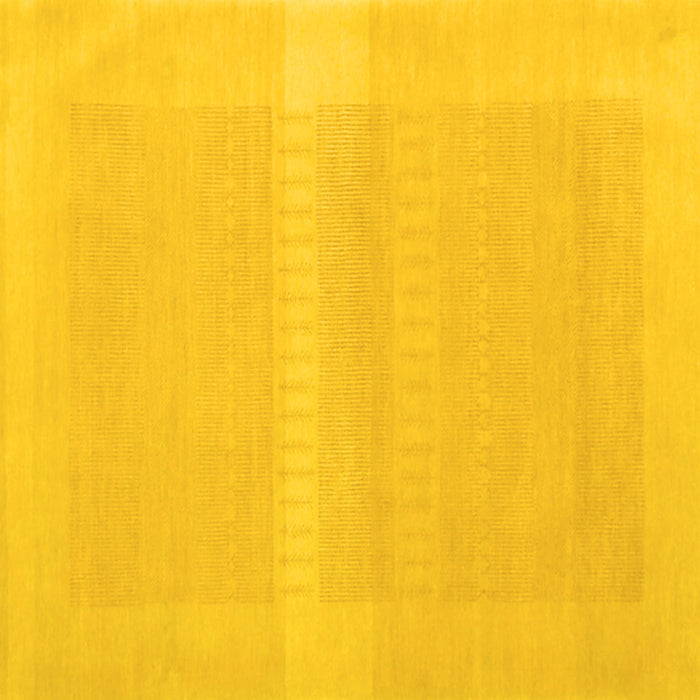Square Abstract Yellow Contemporary Rug, con1374yw