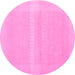 Round Machine Washable Abstract Pink Contemporary Rug, wshcon1374pnk