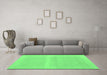 Machine Washable Abstract Emerald Green Contemporary Area Rugs in a Living Room,, wshcon1374emgrn