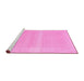 Sideview of Machine Washable Abstract Pink Contemporary Rug, wshcon1374pnk