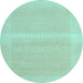 Round Abstract Light Blue Contemporary Rug, con1374lblu