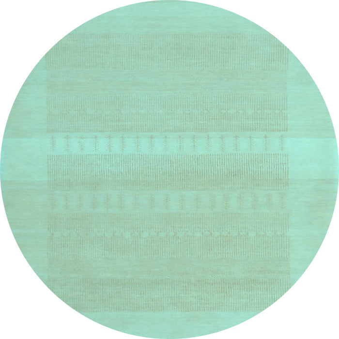 Round Machine Washable Abstract Light Blue Contemporary Rug, wshcon1374lblu