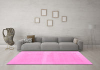 Machine Washable Abstract Pink Contemporary Rug, wshcon1374pnk