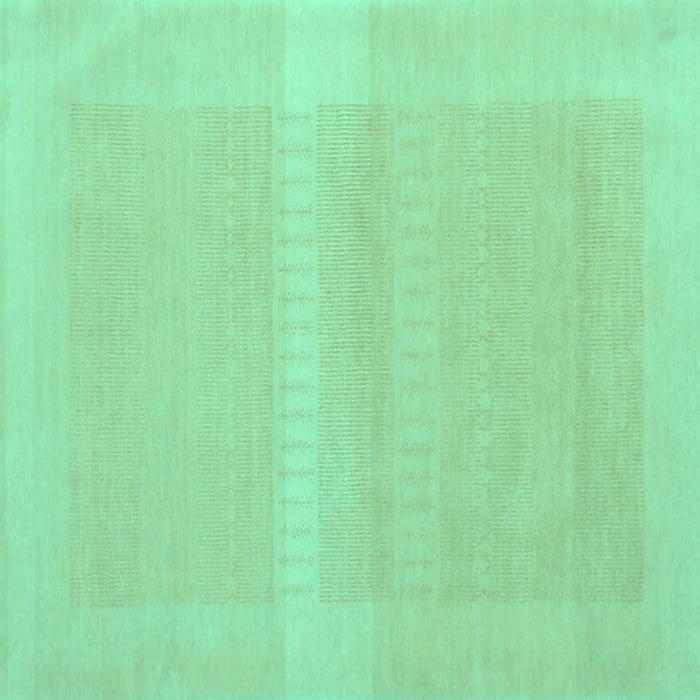 Square Machine Washable Abstract Turquoise Contemporary Area Rugs, wshcon1374turq