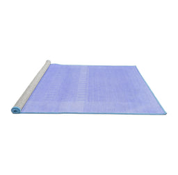 Sideview of Machine Washable Abstract Blue Contemporary Rug, wshcon1374blu