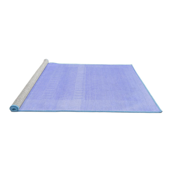 Sideview of Machine Washable Abstract Blue Contemporary Rug, wshcon1374blu