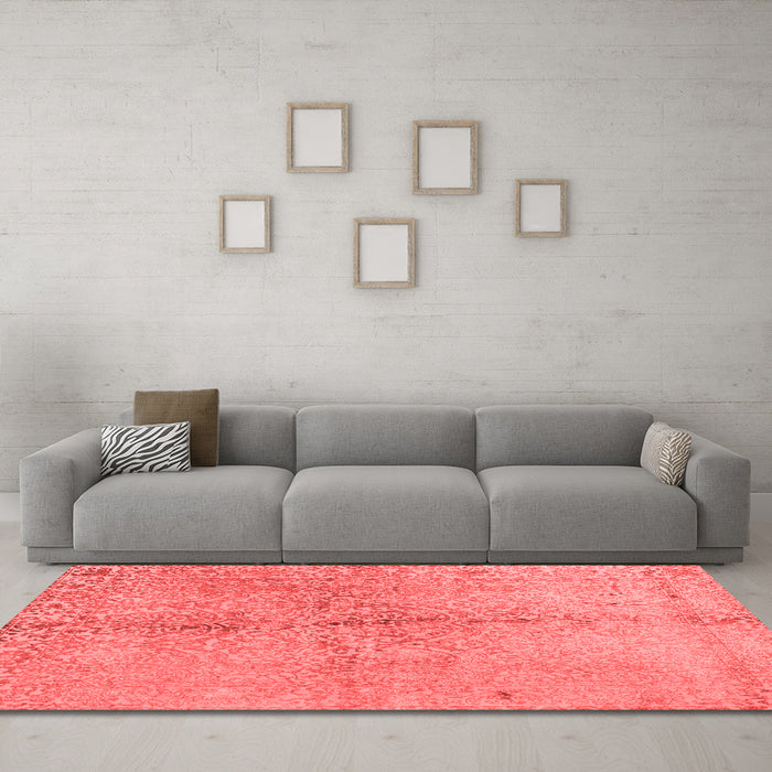 Contemporary Red Washable Rugs