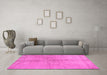 Machine Washable Abstract Pink Contemporary Rug in a Living Room, wshcon1375pnk