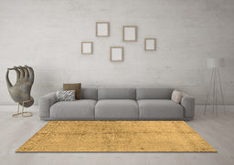 Machine Washable Abstract Brown Contemporary Rug in a Living Room,, wshcon1375brn