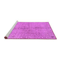 Sideview of Machine Washable Abstract Purple Contemporary Area Rugs, wshcon1375pur