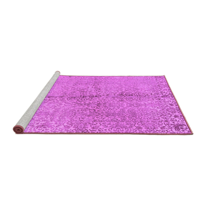 Sideview of Machine Washable Abstract Purple Contemporary Area Rugs, wshcon1375pur