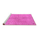 Sideview of Machine Washable Abstract Pink Contemporary Rug, wshcon1375pnk