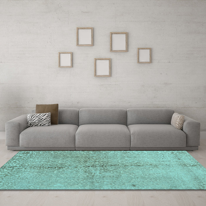 Machine Washable Abstract Light Blue Contemporary Rug in a Living Room, wshcon1375lblu