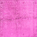 Square Machine Washable Abstract Pink Contemporary Rug, wshcon1375pnk