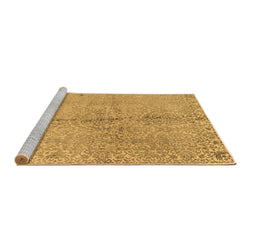 Sideview of Machine Washable Abstract Brown Contemporary Rug, wshcon1375brn