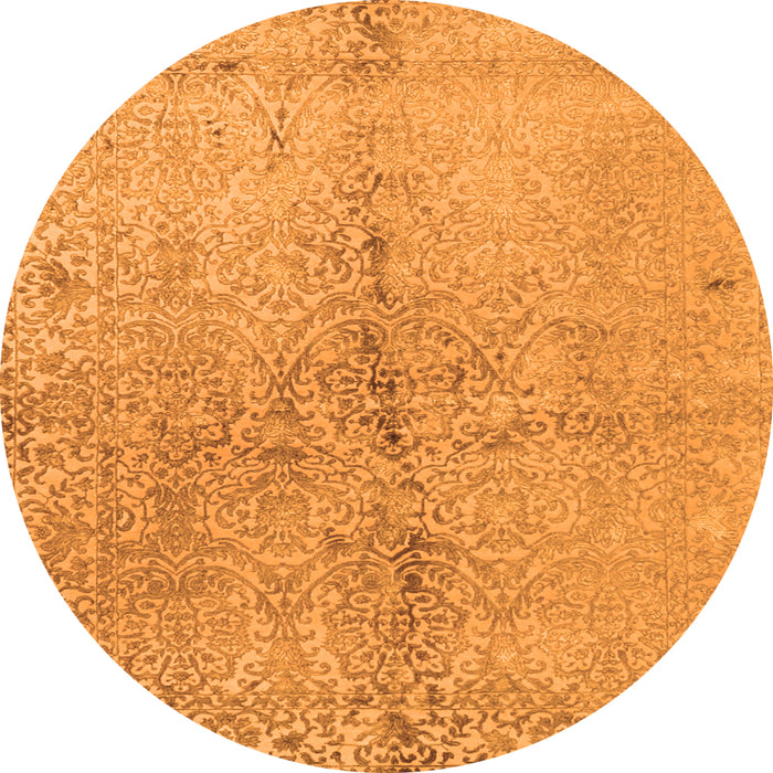 Square Abstract Orange Contemporary Rug, con1375org