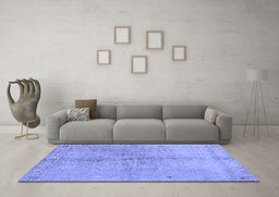 Machine Washable Abstract Blue Contemporary Rug in a Living Room, wshcon1375blu
