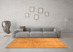 Machine Washable Abstract Orange Contemporary Area Rugs in a Living Room, wshcon1375org