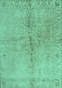 Abstract Turquoise Contemporary Rug, con1375turq