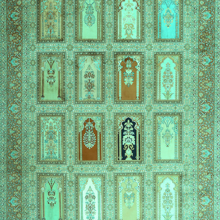 Abstract Turquoise Contemporary Rug, con1376turq