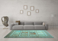 Machine Washable Abstract Light Blue Contemporary Rug, wshcon1376lblu