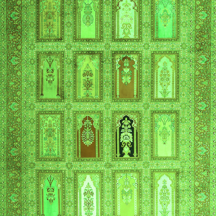 Abstract Green Contemporary Rug, con1376grn