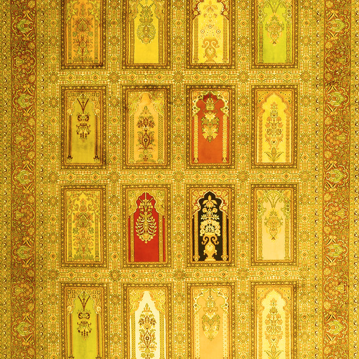 Abstract Yellow Contemporary Rug, con1376yw