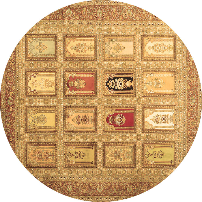 Round Machine Washable Abstract Brown Contemporary Rug, wshcon1376brn