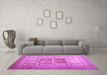 Machine Washable Abstract Purple Contemporary Area Rugs in a Living Room, wshcon1376pur