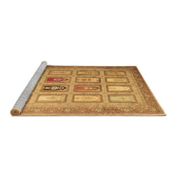Sideview of Machine Washable Abstract Brown Contemporary Rug, wshcon1376brn