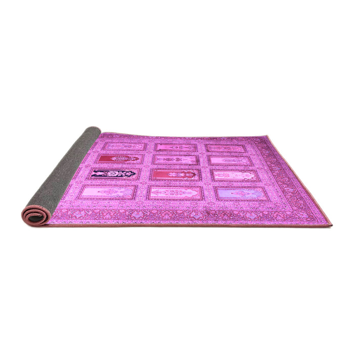 Sideview of Abstract Purple Contemporary Rug, con1376pur