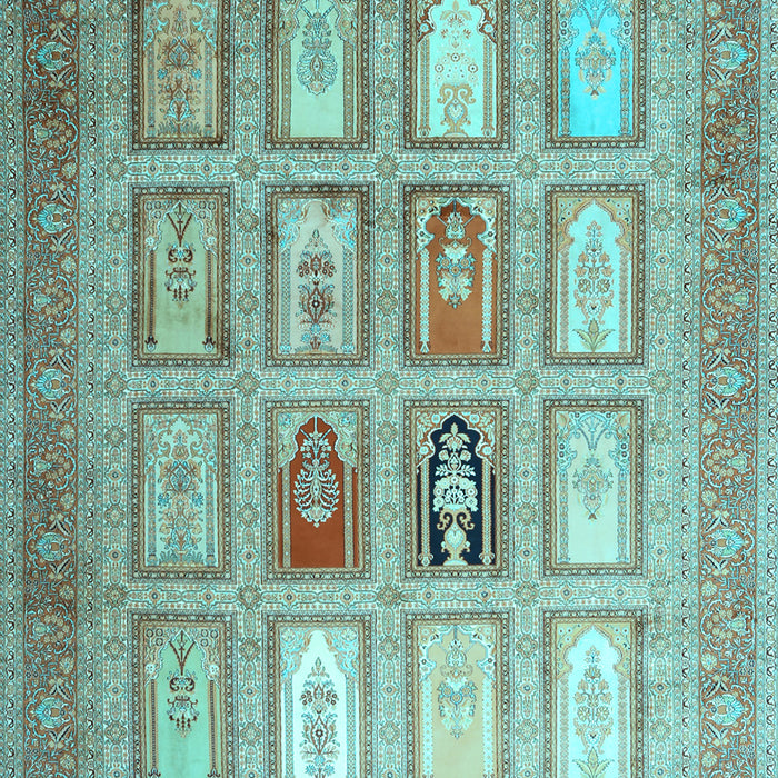 Abstract Light Blue Contemporary Rug, con1376lblu