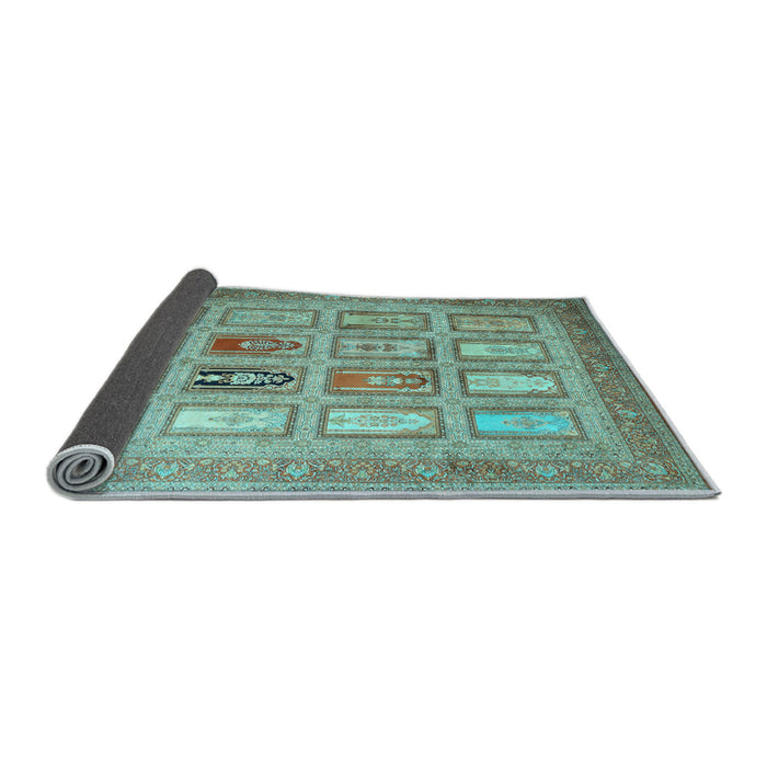 Sideview of Abstract Light Blue Contemporary Rug, con1376lblu